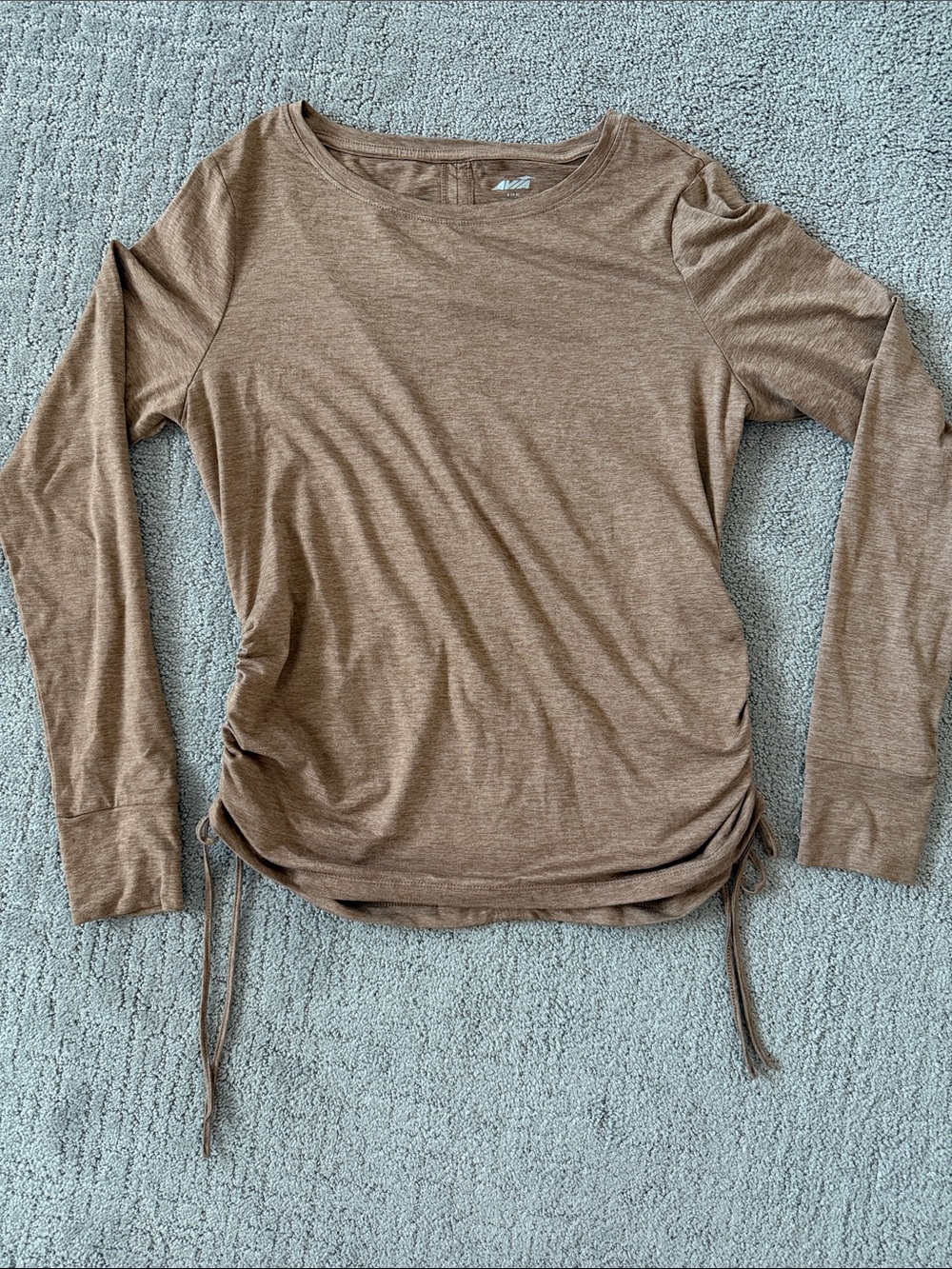 Avia Brown Long-Sleeve Ruched Side Tee